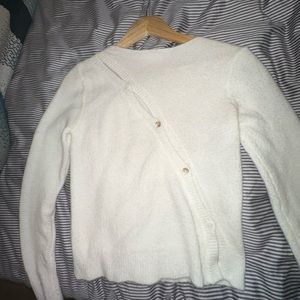 Shop Rumours White Cloud Knit Asymmetrical Sweater Cardigan